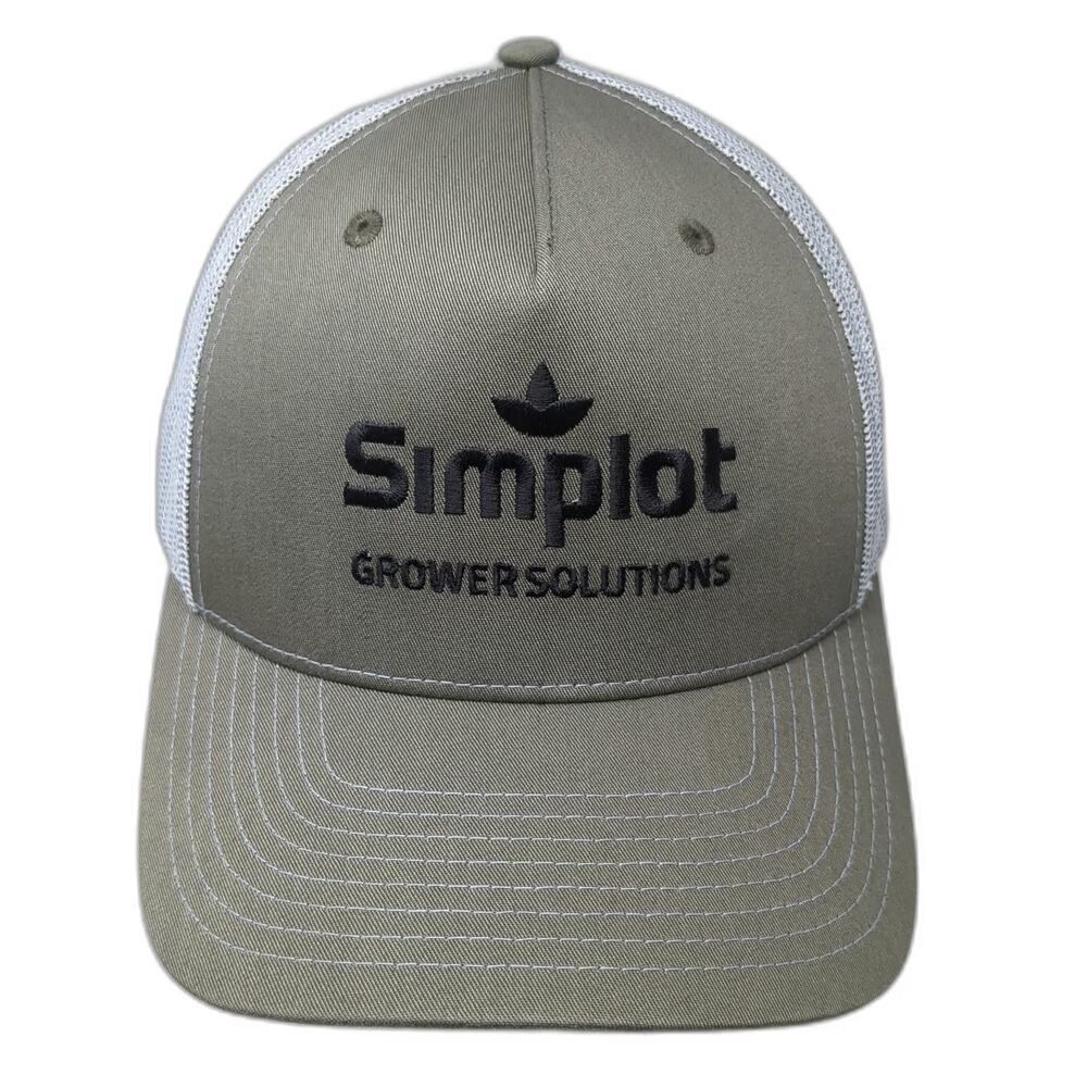 Richardson Trucker Hat Green OSFM Simplot Grower Solutions Mesh Snapback Logo